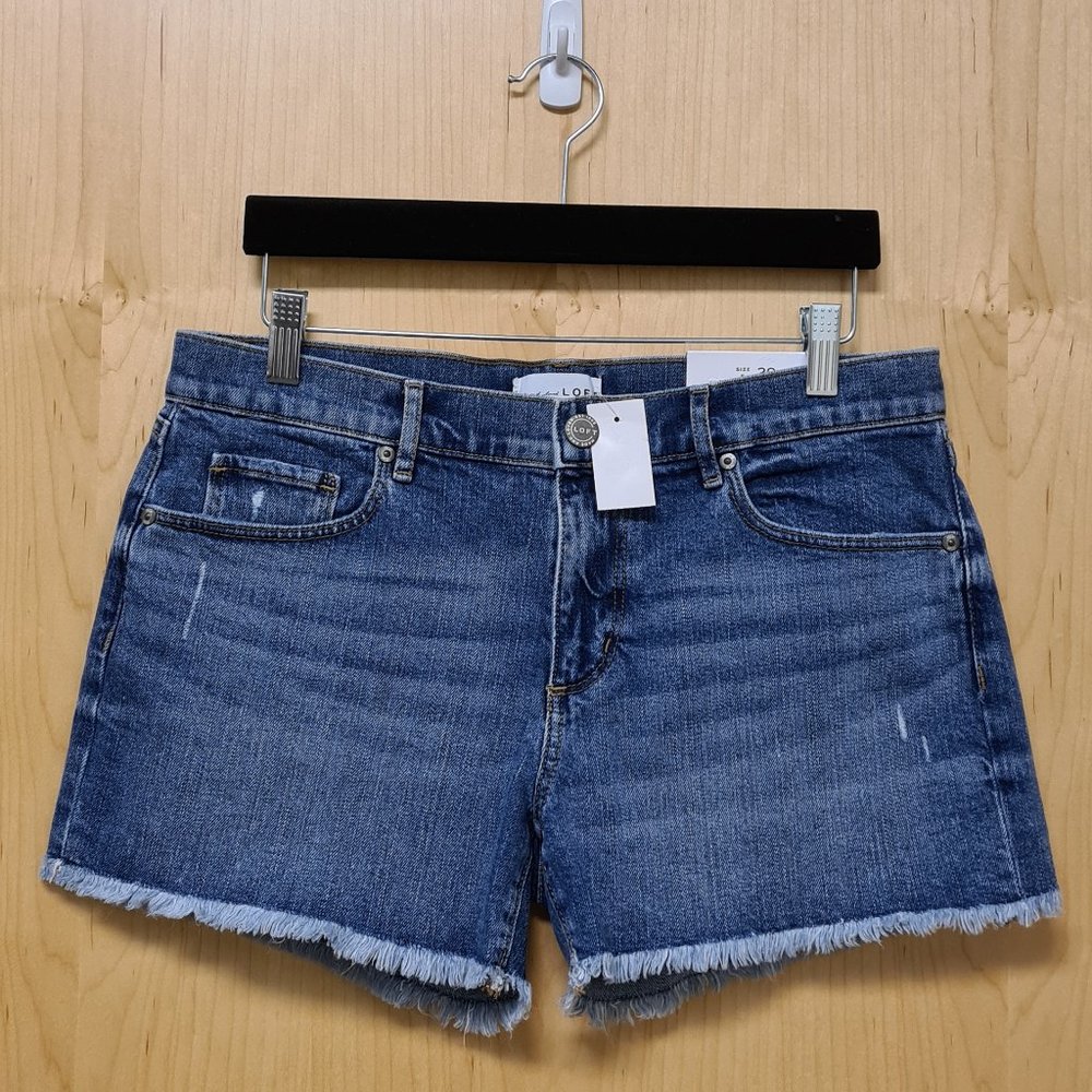 LOFT NWT Destructed Denim Cut Off Shorts 4 , 27